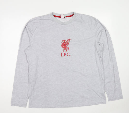 Liverpool FC Mens Grey Polyester Pullover Sweatshirt Size XL