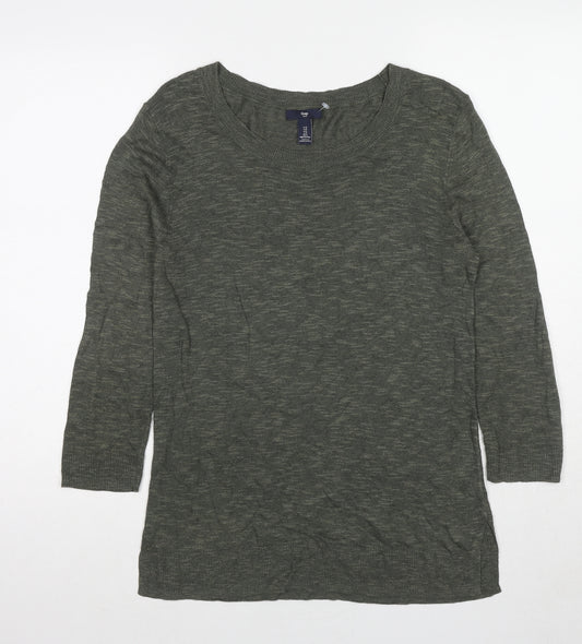 Gap Womens Green Round Neck Polyester Pullover Jumper Size S