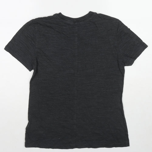 Reebok Womens Grey Cotton Basic T-Shirt Size M Round Neck