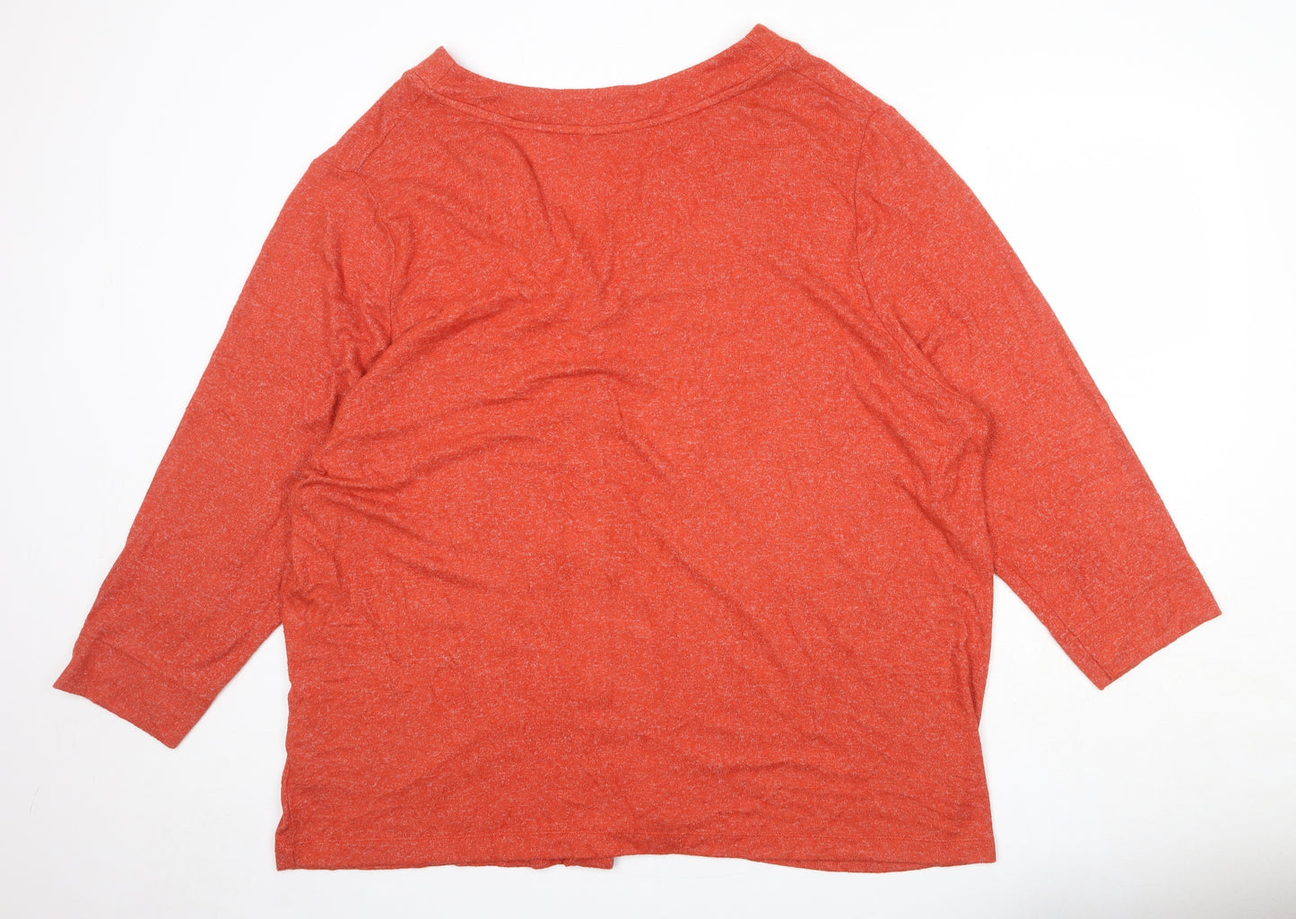 Evans Womens Orange V-Neck Viscose Cardigan Jumper Size 22 - Size 22-24