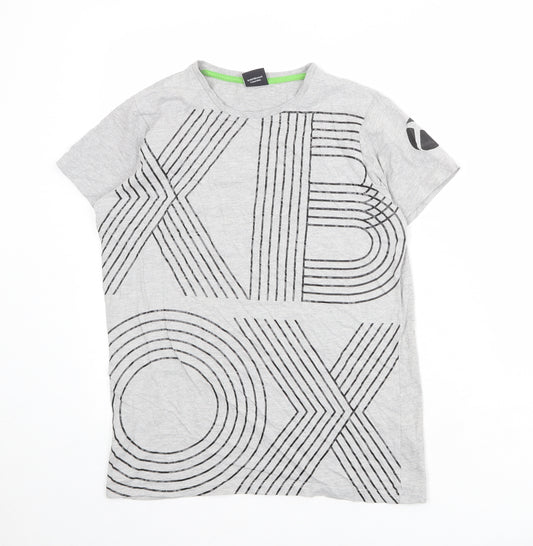 Xbox Boys Grey Cotton Basic T-Shirt Size 12-13 Years Round Neck Pullover