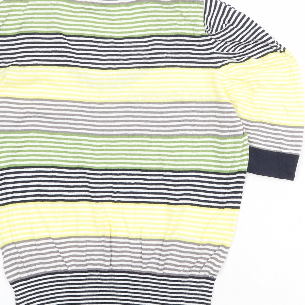 NEXT Womens Multicoloured Round Neck Striped 100% Cotton Pullover Jumper Size 18