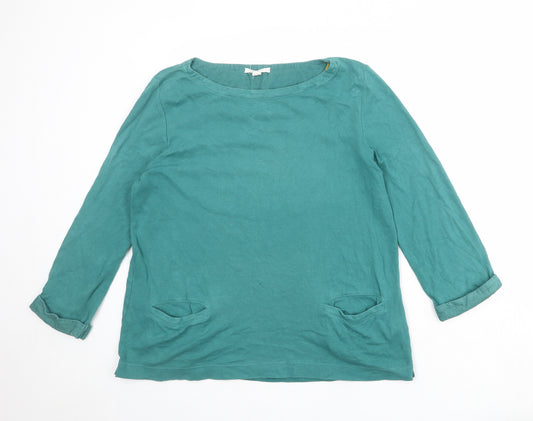 White Stuff Womens Green 100% Cotton Pullover Sweatshirt Size 14 Pullover