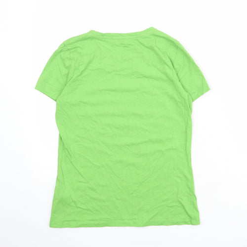 Hobbs Womens Green 100% Cotton Basic T-Shirt Size XS Crew Neck