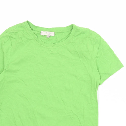 Hobbs Womens Green 100% Cotton Basic T-Shirt Size XS Crew Neck