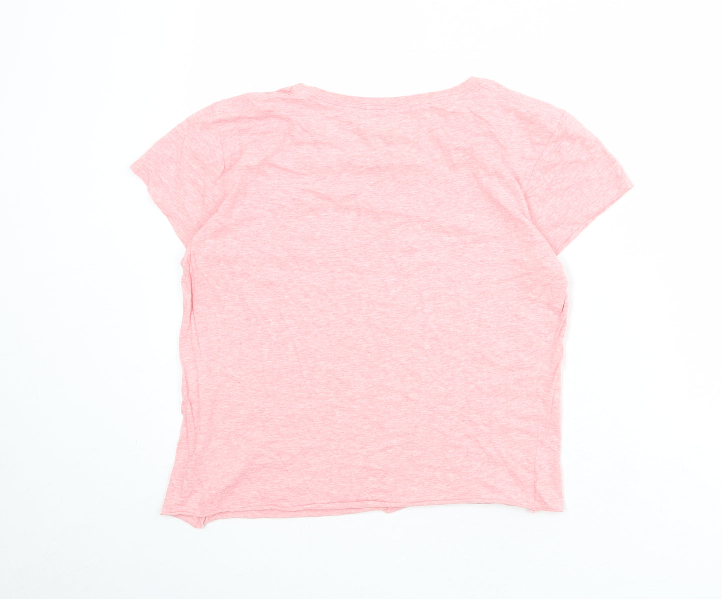 ROXY Womens Pink 100% Cotton Basic T-Shirt Size XL Round Neck