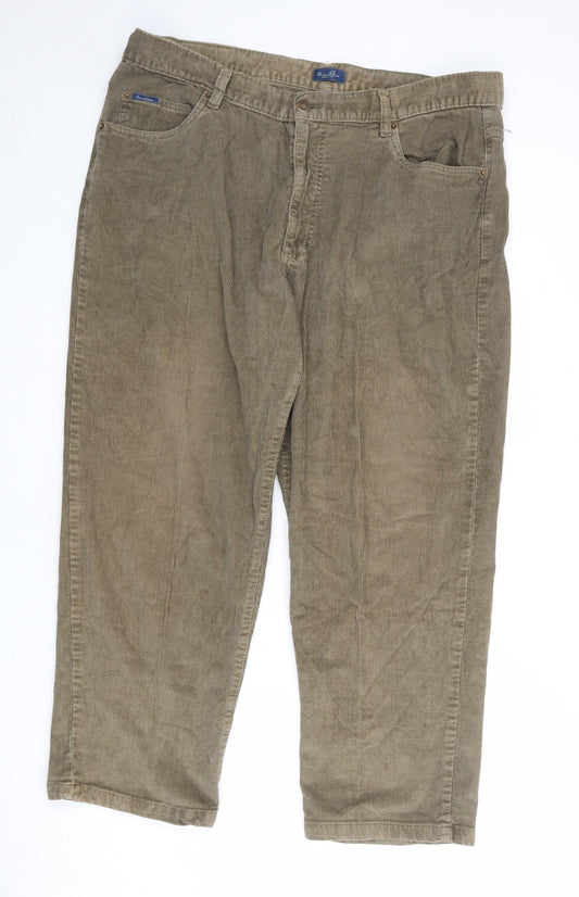 Union Blues Mens Brown Cotton Trousers Size 40 in Regular Zip