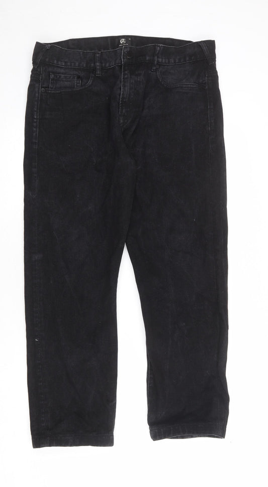 Paul Smith Mens Black Cotton Straight Jeans Size 36 in Regular Zip