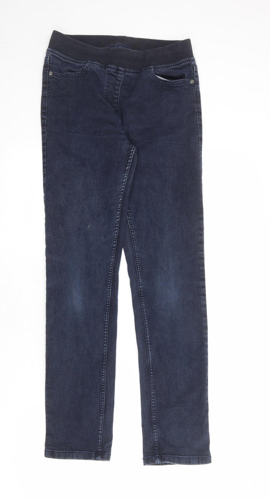 Maine New England Womens Blue Cotton Straight Jeans Size 8 Regular