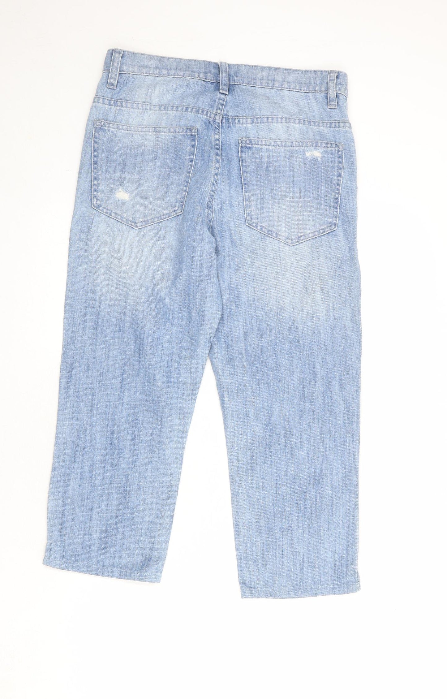 Amazing Woman Womens Blue Cotton Straight Jeans Size 10 Regular Zip