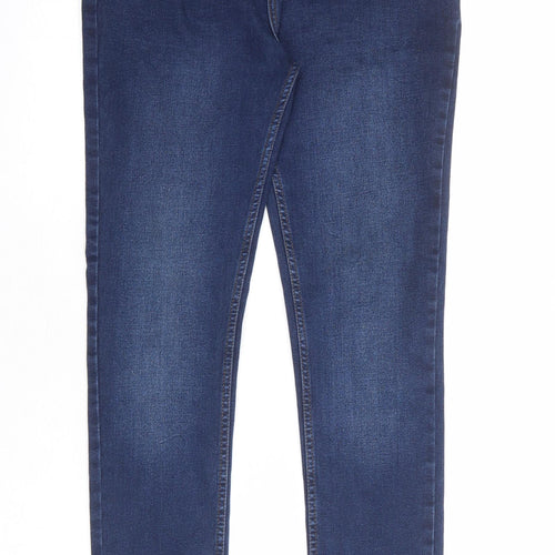 Denim & Co. Girls Blue Cotton Skinny Jeans Size 13-14 Years Regular Zip