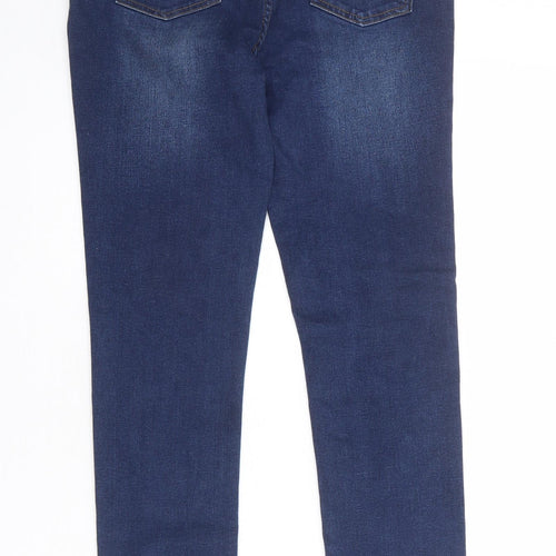 Denim & Co. Girls Blue Cotton Skinny Jeans Size 13-14 Years Regular Zip