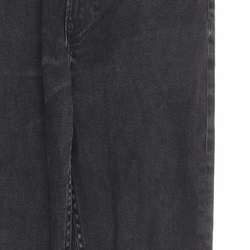 H&M Mens Grey Cotton Straight Jeans Size 32 in Regular Zip