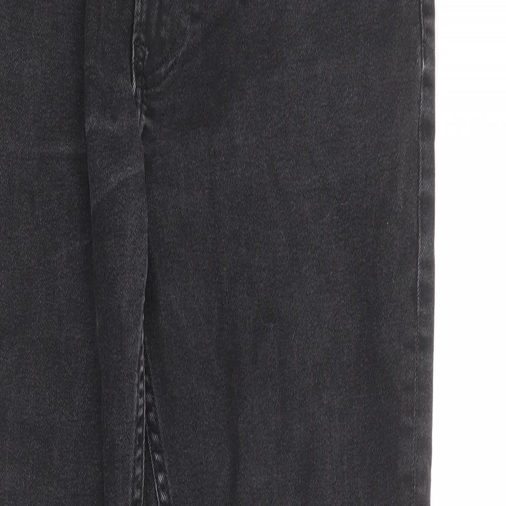 H&M Mens Grey Cotton Straight Jeans Size 32 in Regular Zip