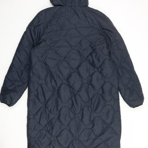 GOODMOVE Womens Blue Quilted Coat Size 12 Zip