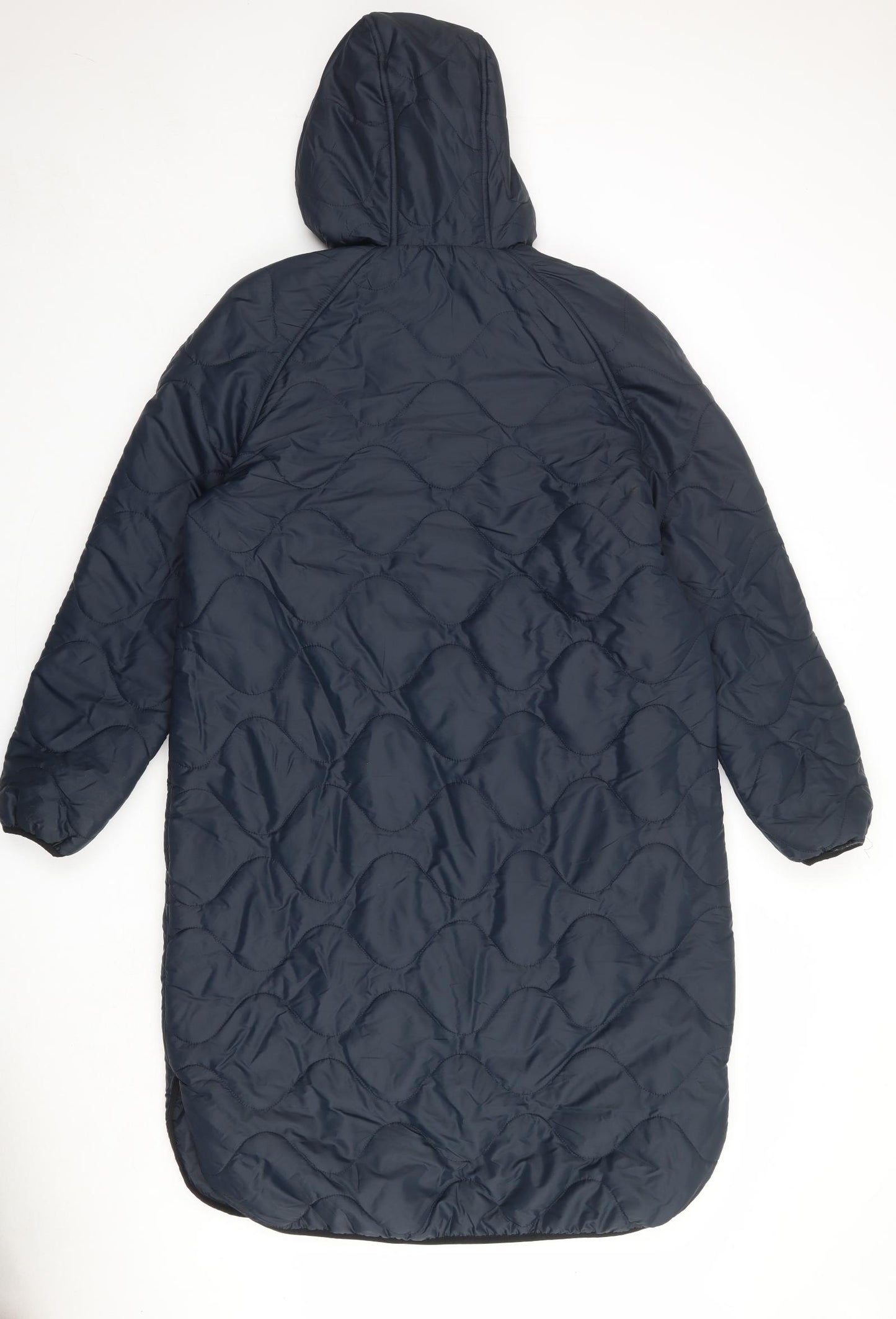 GOODMOVE Womens Blue Quilted Coat Size 12 Zip
