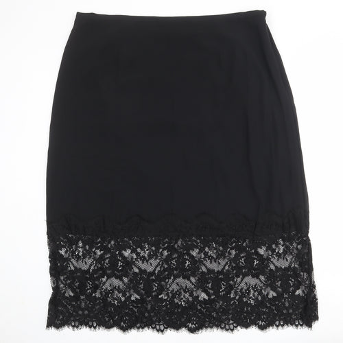 Marks and Spencer Womens Black Polyester Pettiskirt Skirt Size 22 Zip