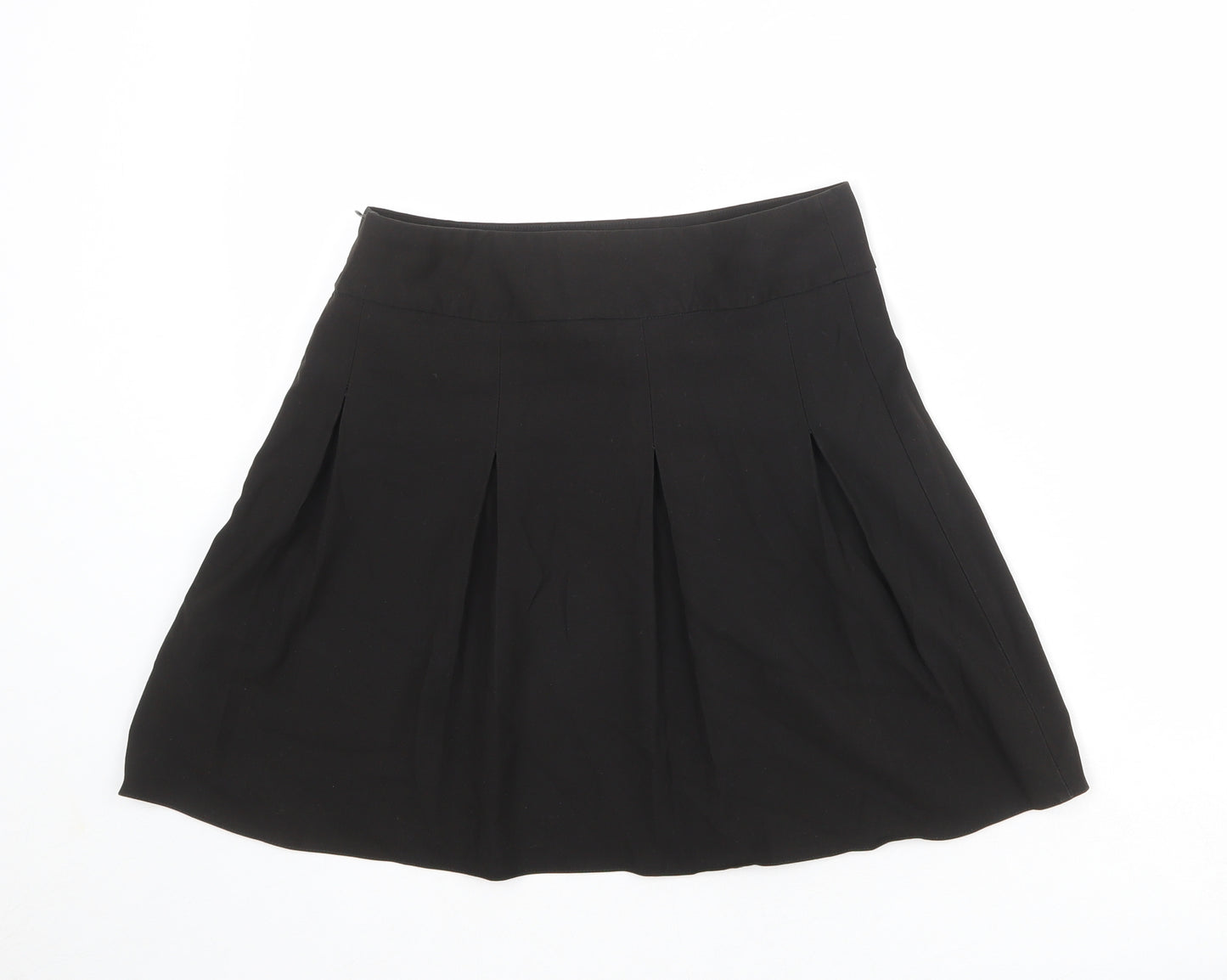 New Look Girls Black Polyester Pleated Skirt Size 14 Years Regular Zip