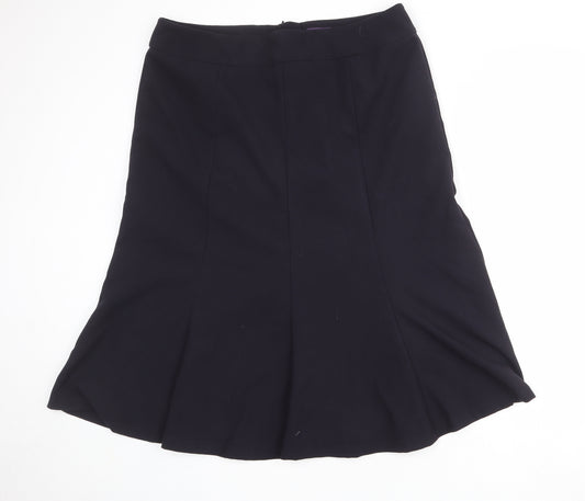 Long Tall Sally Womens Blue Polyester Swing Skirt Size 20 Zip
