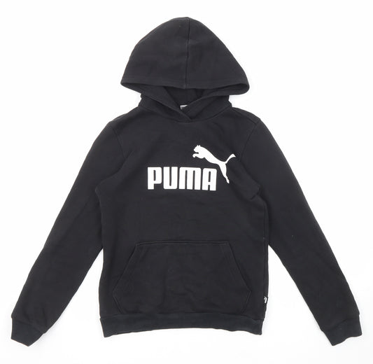 PUMA Boys Black Polyester Pullover Hoodie Size 11-12 Years Pullover
