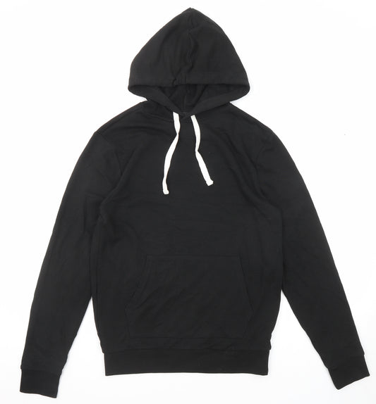 New Look Mens Black Cotton Pullover Hoodie Size S