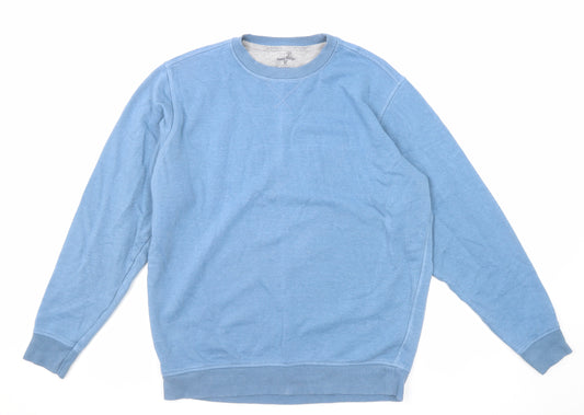 EWM Mens Blue Cotton Pullover Sweatshirt Size M