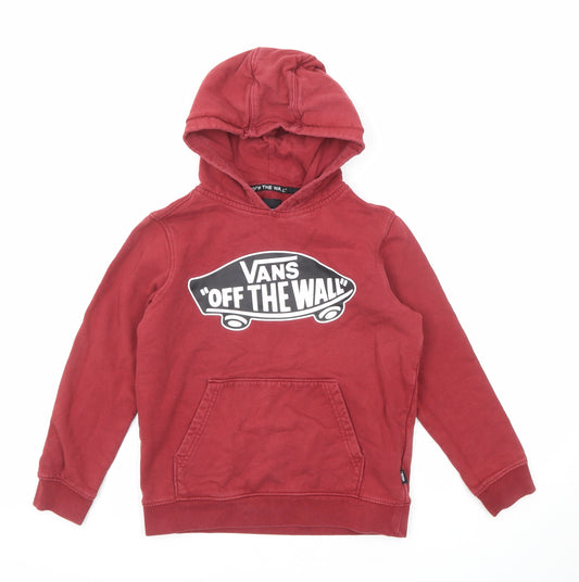 VANS Womens Red Cotton Pullover Hoodie Size S Pullover