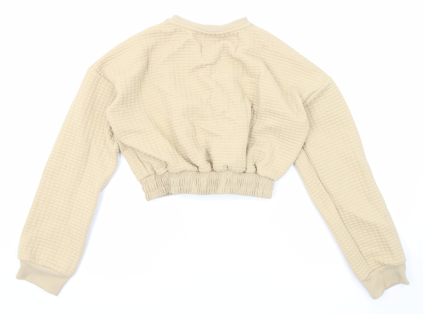 Topshop Womens Beige Polyester Pullover Sweatshirt Size 6 Pullover