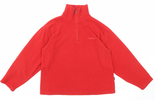 Fusalp Womens Red Polyester Pullover Sweatshirt Size 14 Zip - Go getter