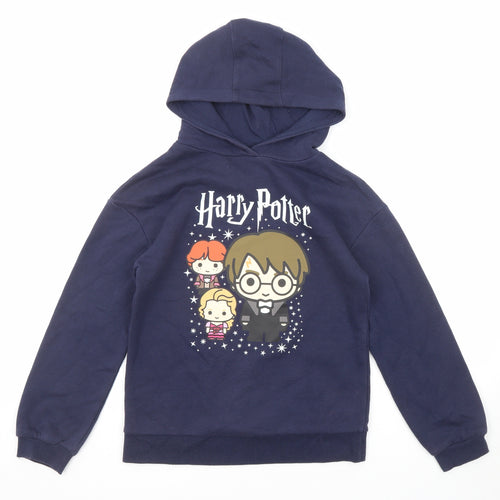 Harry Potter Boys Blue Cotton Pullover Hoodie Size 11-12 Years Pullover