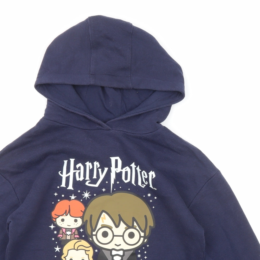 Harry Potter Boys Blue Cotton Pullover Hoodie Size 11-12 Years Pullover