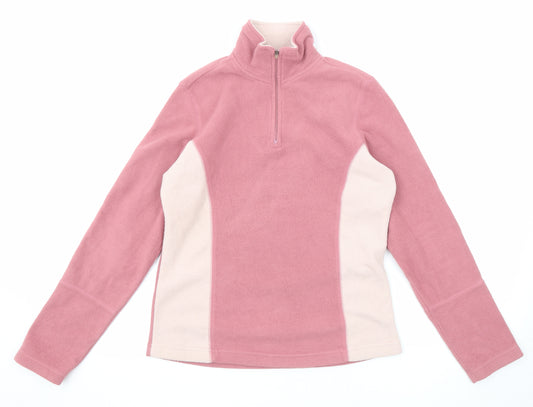 Peter Storm Womens Pink Colourblock Polyester Pullover Sweatshirt Size 12 Zip