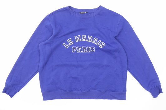 Marks and Spencer Womens Blue Cotton Pullover Sweatshirt Size M Pullover - Le Marais Paris