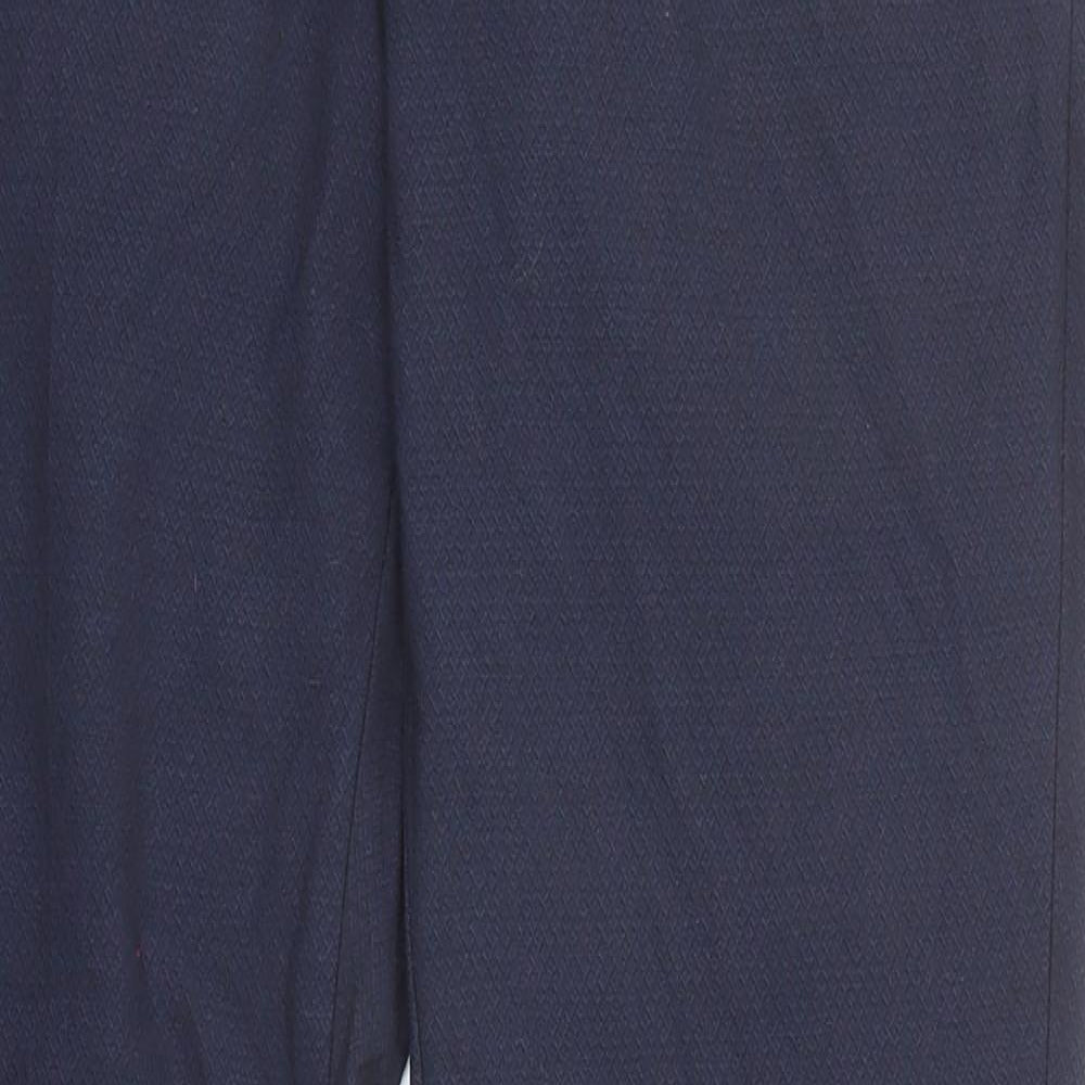Selected Homme Mens Blue Polyester Dress Pants Trousers Size 30 in L32 in Regular Zip - Textured