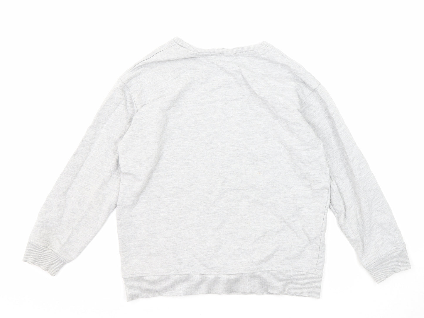 Mango Girls Grey Cotton Pullover Sweatshirt Size 10 Years Pullover - Good News