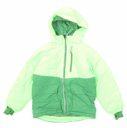 H&M Boys Green Windbreaker Jacket Size 8 Years Zip