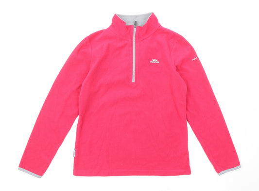 Trespass Girls Pink Polyester Pullover Sweatshirt Size 11-12 Years Zip