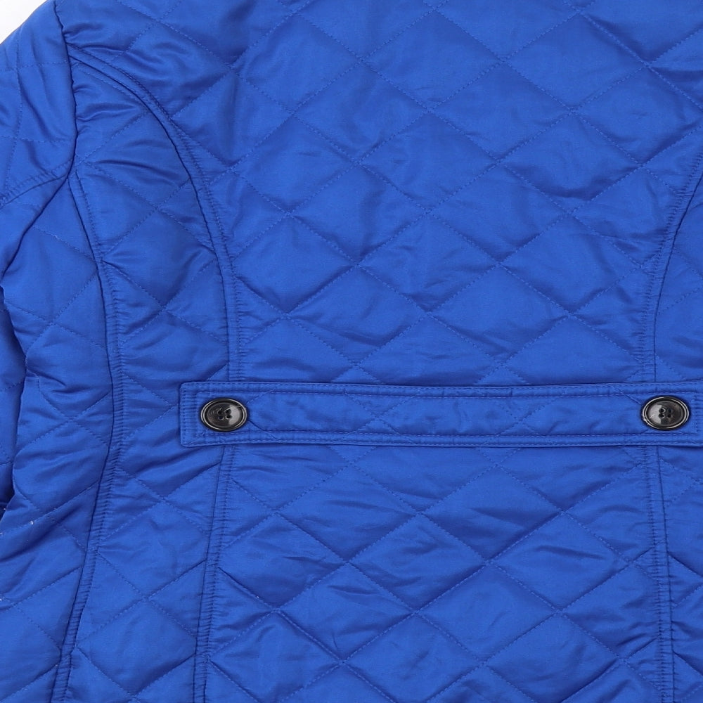 Bonmarché Womens Blue Quilted Jacket Size 12 Zip