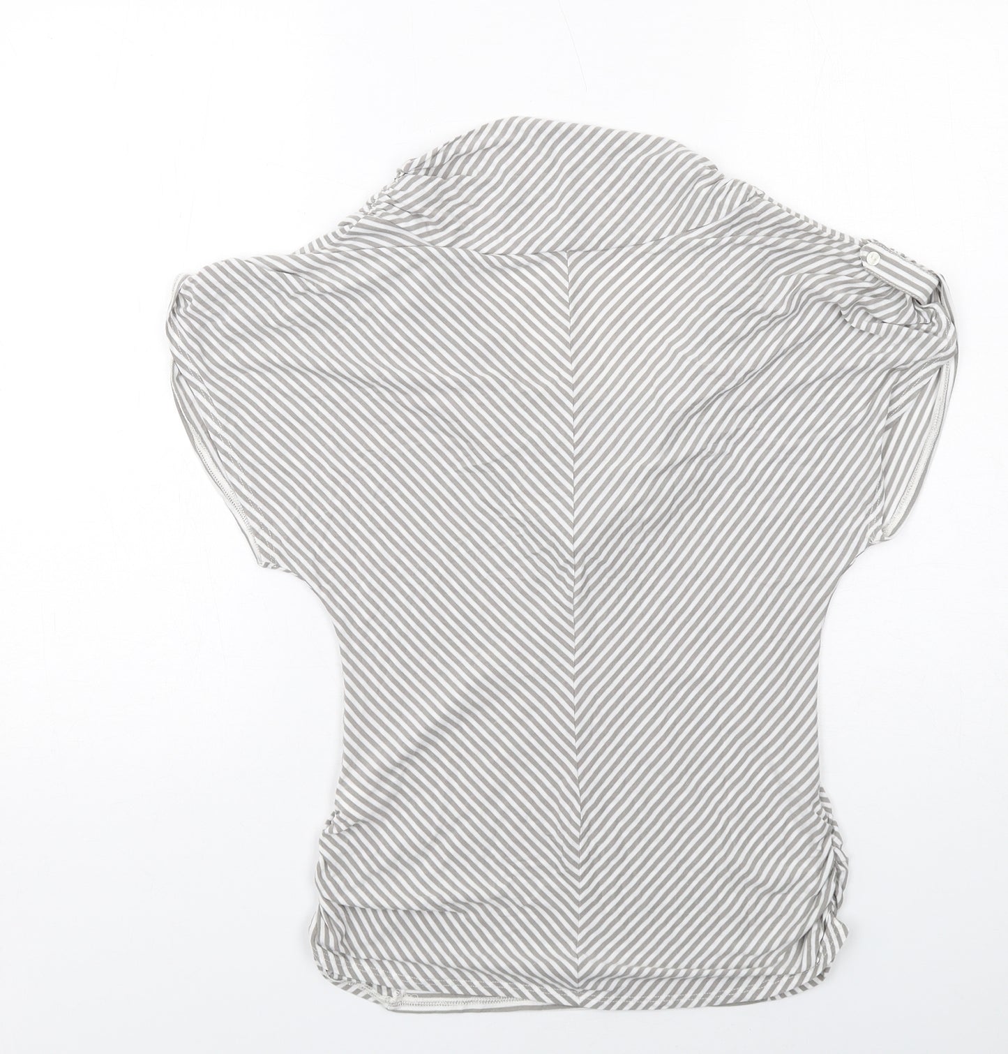 Principles Womens Grey Striped Modal Basic Blouse Size 12 Cowl Neck