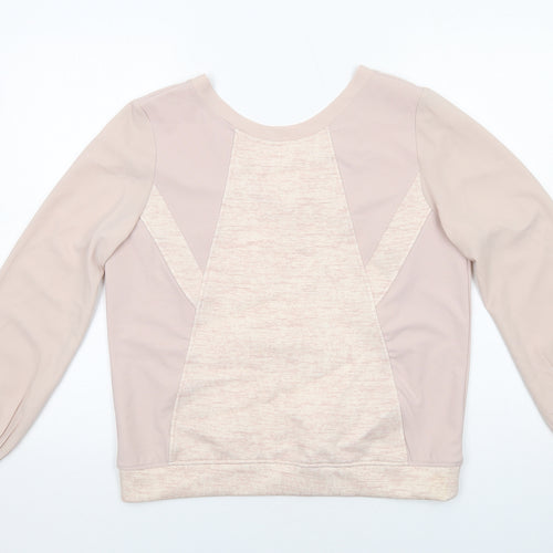 NEXT Womens Pink Geometric Polyester Basic Blouse Size 14 V-Neck