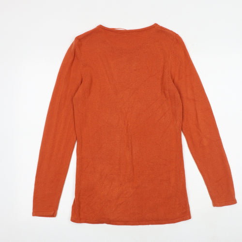 Anna Rose Womens Orange Round Neck Acrylic Pullover Jumper Size M