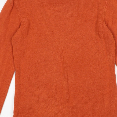 Anna Rose Womens Orange Round Neck Acrylic Pullover Jumper Size M