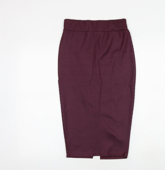 River Island Womens Purple Geometric Polyester Straight & Pencil Skirt Size 6