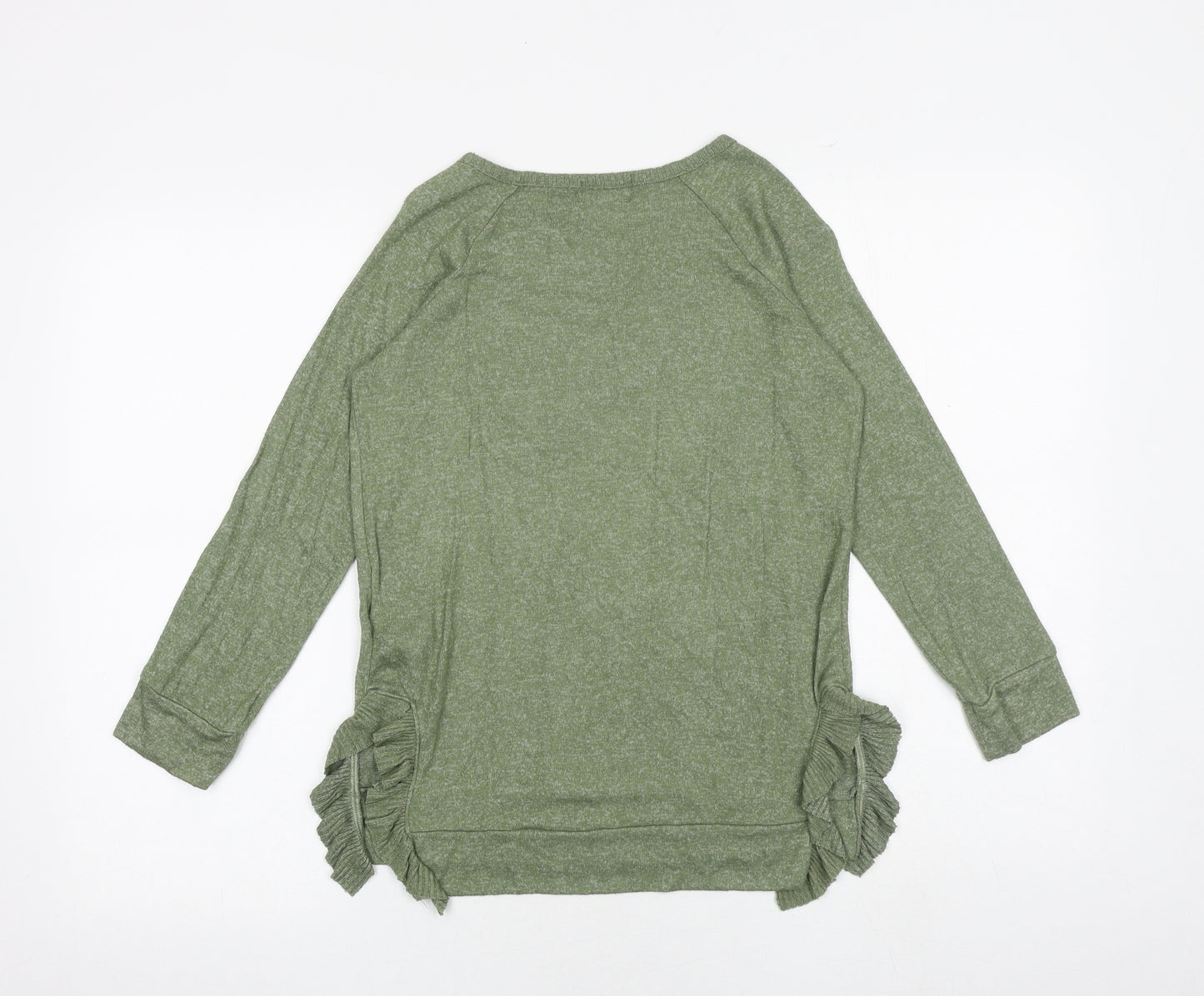 Old Navy Girls Green Viscose Basic T-Shirt Size 11-12 Years Round Neck Pullover - Rise Above
