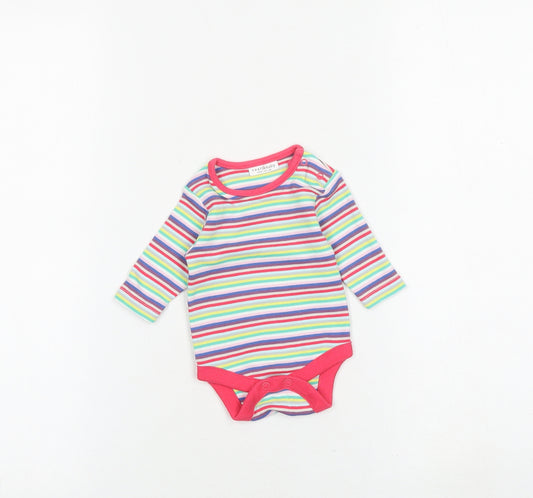 NEXT Baby Multicoloured Striped 100% Cotton Babygrow One-Piece Size Newborn Snap