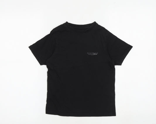 McKenzie Girls Black 100% Cotton Basic T-Shirt Size 9-10 Years Round Neck Pullover