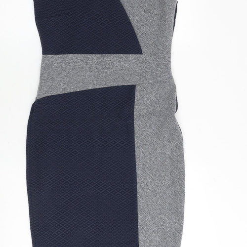 NEXT Womens Multicoloured Colourblock Polyester Shift Size 8 V-Neck Pullover