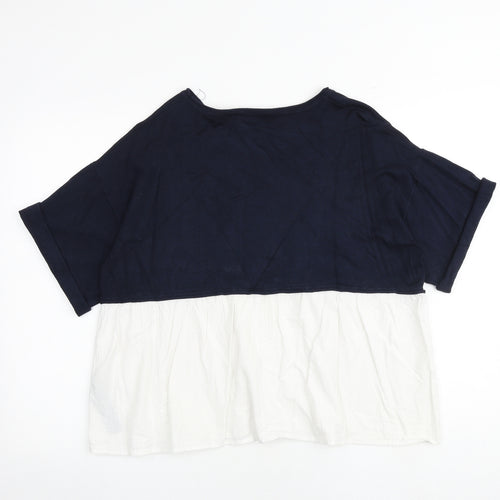 Zara Womens Multicoloured 100% Cotton Basic Blouse Size S Round Neck