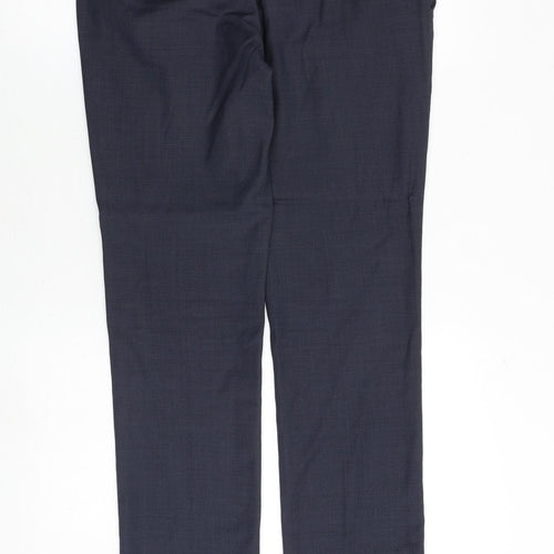 Topman Mens Blue Wool Dress Pants Trousers Size 30 in Regular Zip