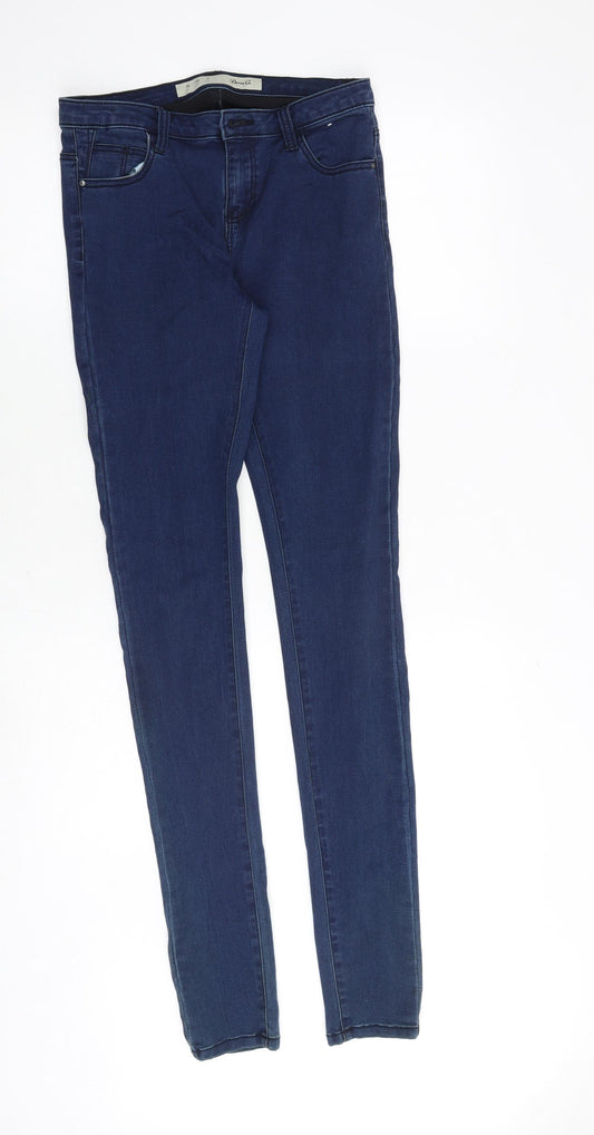 Denim & Co. Womens Blue Cotton Skinny Jeans Size 10 Slim Zip
